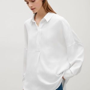 COS oversized boxy white long shirt.  Like new.